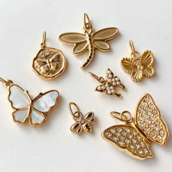 Flutter Charm Pendant Collection – 14K Gold Waterproof