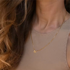 Floating Letter Necklace ~14K Gold or Silver Waterproof