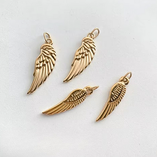 Angel Wing Charm Pendant Collection – 14K Gold Waterproof