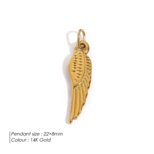 Angel Wing Charm Pendant Collection – 14K Gold Waterproof - Image 4