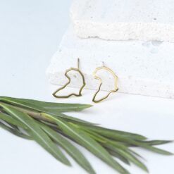 Africa Outline Studs– 14K Gold Waterproof Earrings