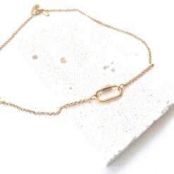 Plain Jane Link Necklace ~Rolo Chain & Carabiner Lock ~ 14K Gold Waterproof
