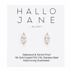 Marquise Crystal Studs– 14K Gold Waterproof Earrings