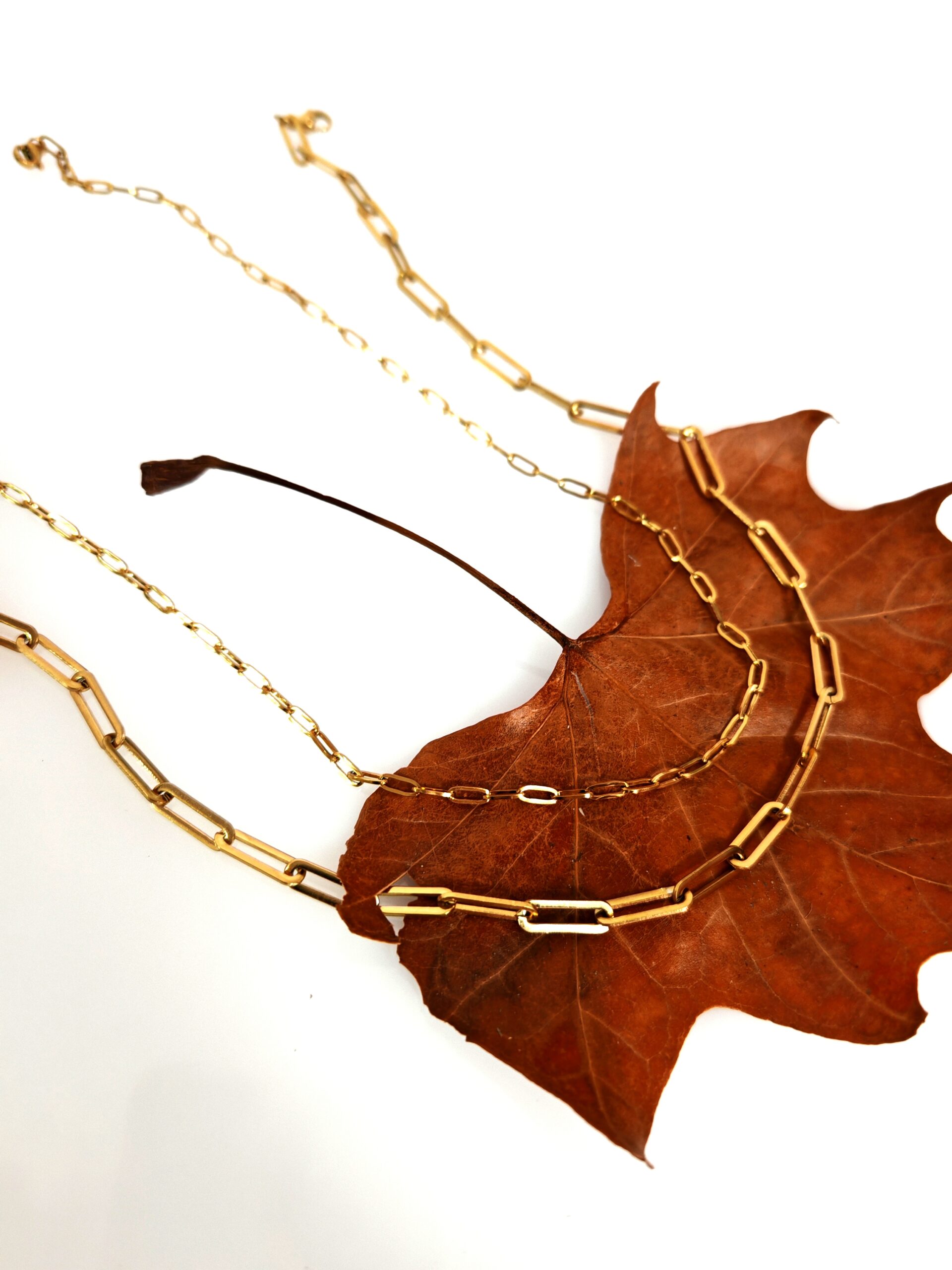Classic Paperclip Necklace (Modern & Dainty) – 14k Gold Waterproof - Image 3